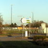 Parish Lane roundabout and the site of the new housing estate in Pease Pottage, January 2019