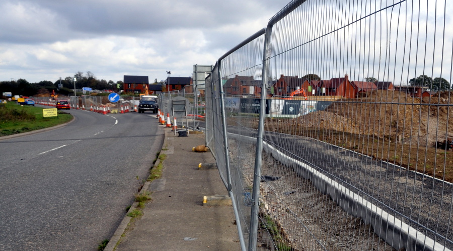 Site of new bus stop, Pease Pottage, 20 October 2019