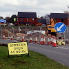 Housing estate and uncompleted roundabout, Pease Pottage, 20 October 2019