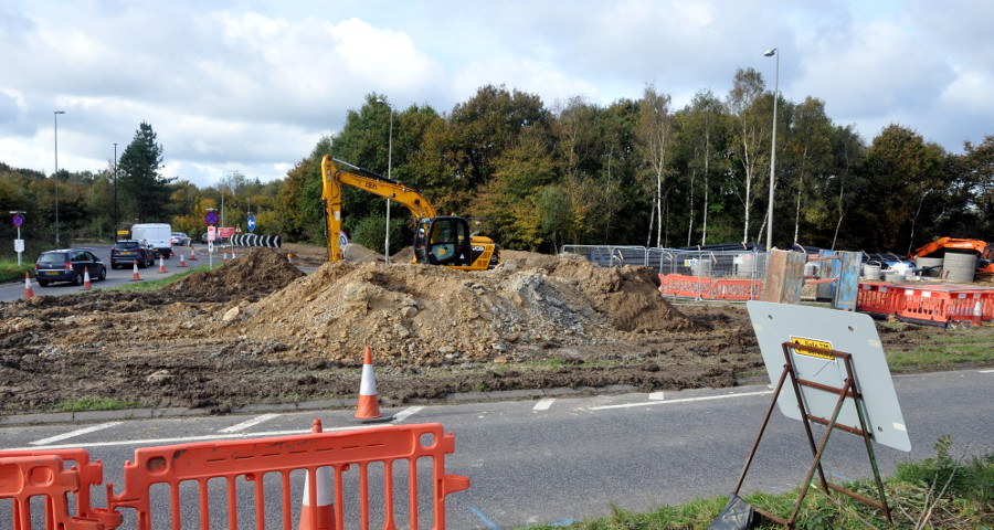 A23/M23 roundabout, Pease Pottage, 20 October 2019