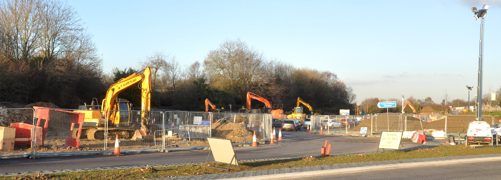 Entrance to Pease Pottage services, November 2019