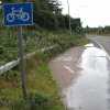 the world's shortest cycle lane in Pease Pottage