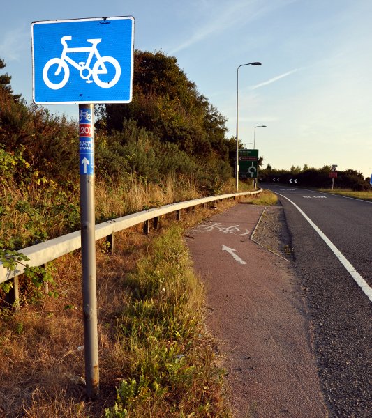 Pease Pottage's cycle lane