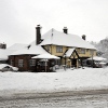 Black Swan pub, Pease Pottage, in winter 2010