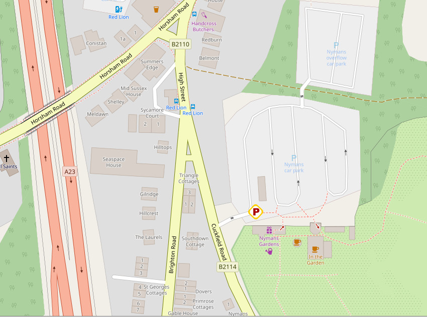 Nymans garden: Open Street Map